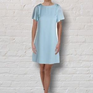 NWT Julie Brown NYC Light Blue Short Ruffle Sleeve Above the Knee Shift Dress